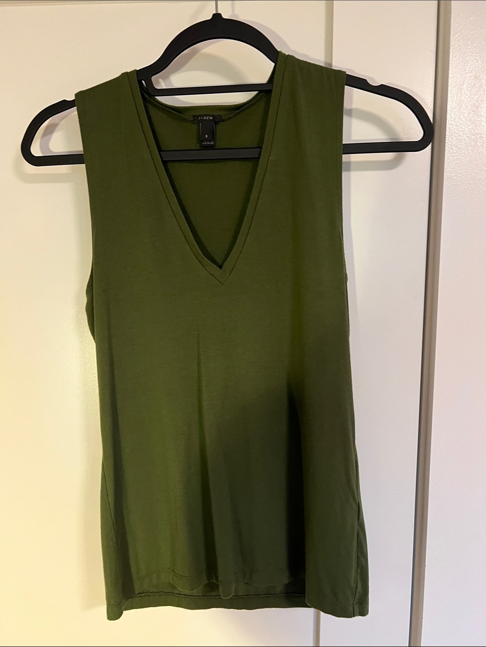 J. Crew Olive Green V-Neck Sleeveless Tank